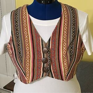 EARTHBOUND Colorful Boho Cropped Vest